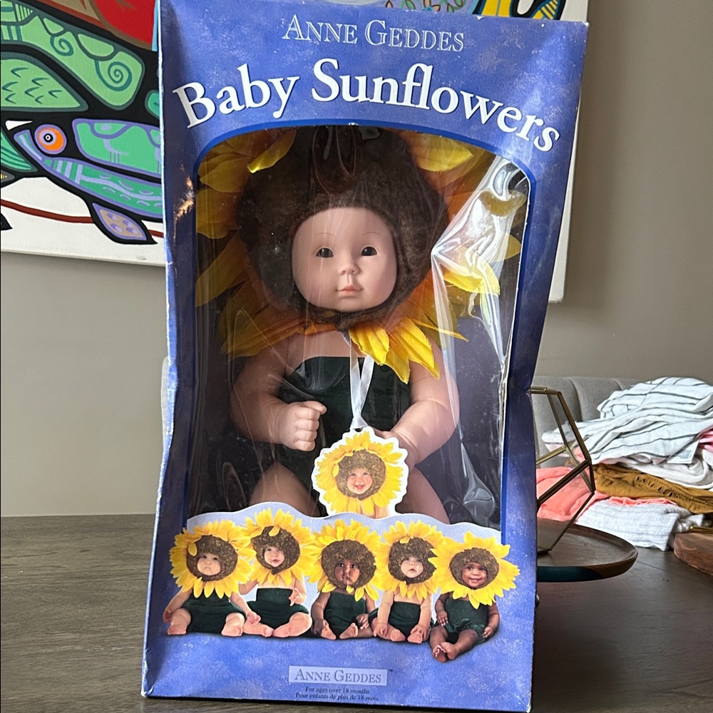 Anne Geddes Baby Sunflowers Doll - Brown and Yellow